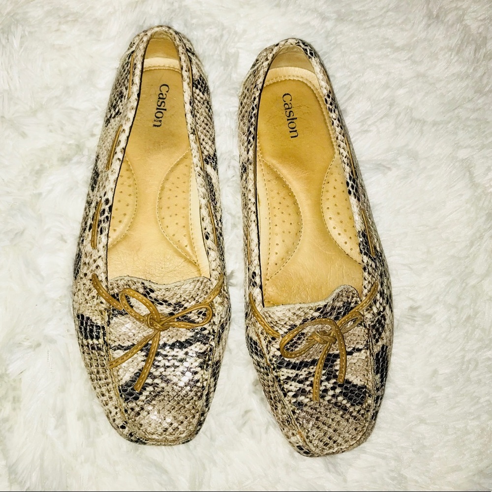 Caslon Leather Snake Print Women Loafers